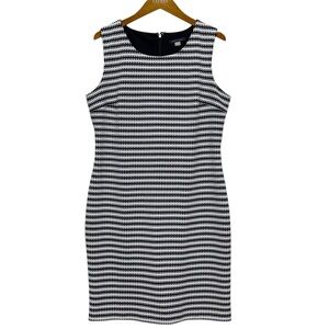 Tommy Hilfiger Black White Sheath Dress Size 14 Sleeveless